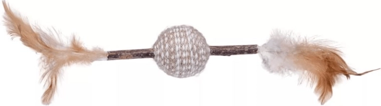 Quapas! zabawka dla kotów – wędka z piórkami i sizalową piłeczką