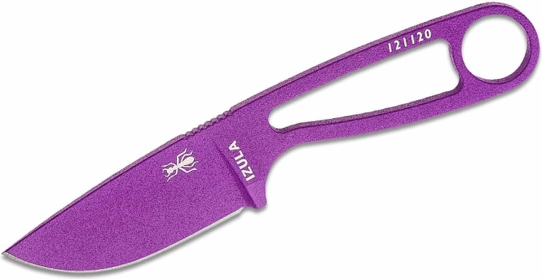 ESEE Izula fioletowy neck knife z węglowej stali z czarną pochwą