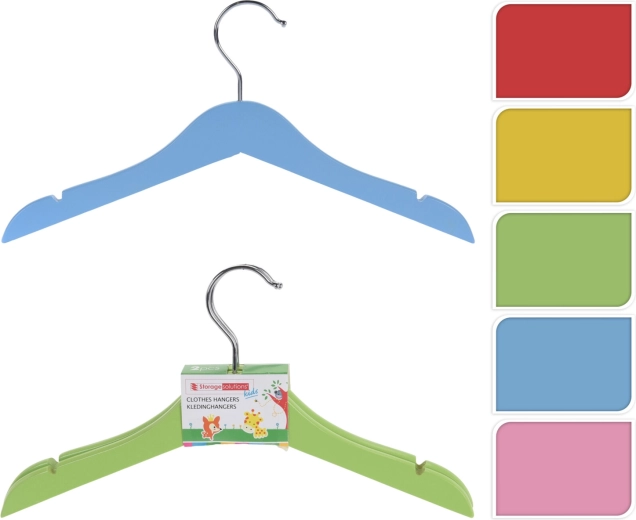 Zestaw dziecięcych drewnianych wieszaków – 2 szt., kolorowe