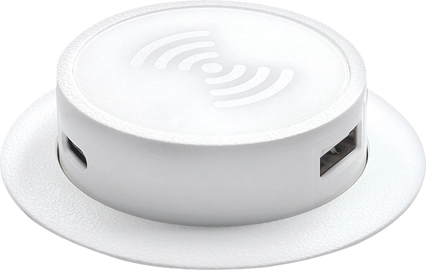 Solight wysuwana bezprzewodowa ładowarka Qi 15 W z USB-A i USB-C PD 20 W, biała
