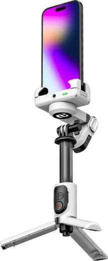AOCHUAN Smart M1 Pro stabilizator do telefonu z oświetleniem RGB, biały
