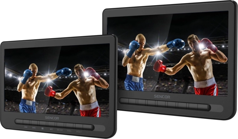 Sencor przenośny podwójny odtwarzacz DVD z dwoma 10" wyświetlaczami LCD