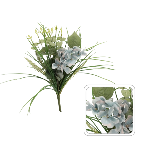 Sztuczny bukiet z niebieskimi kwiatami 45 cm