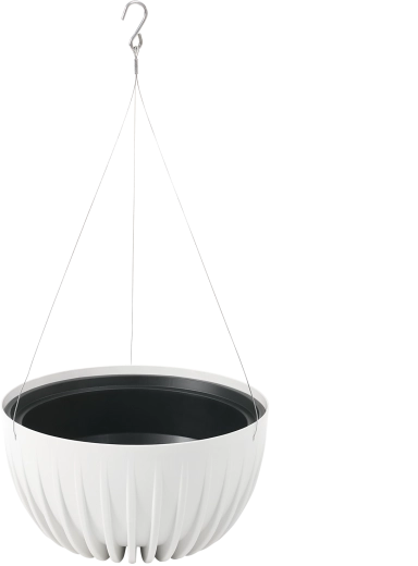 Wisząca donica Mira Eco Recycled 30 cm – biała