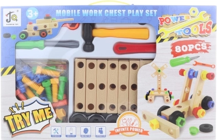 Zestaw konstrukcyjny do wkręcania dla dzieci – 80 elementów