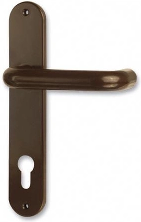 Klamka drzwiowa Standard 72 mm brązowa plastikowa