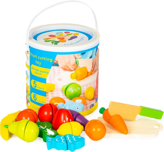 Drewniane owoce i warzywa do krojenia – 13 elementów