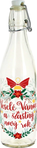 Szklana butelka z zamknięciem patentowym 540 ml Wesołych Świąt