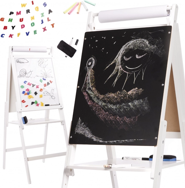 Duża dwustronna tablica magnetyczna z kredą