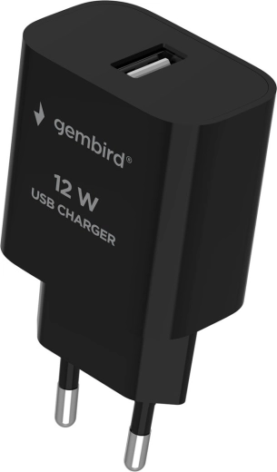 Uniwersalna ładowarka USB 12 W (2,4 A), czarna