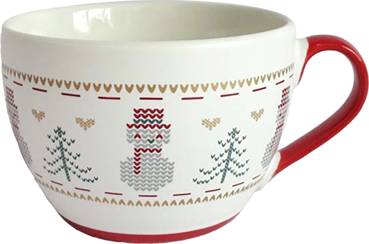 Ceramiczny kubek ze śniegulakiem 490 ml