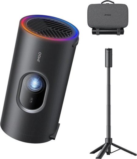 JMGO PicoPlay+ (2. generacja) projektor LED Full HD – zestaw z powerbankiem i statywem