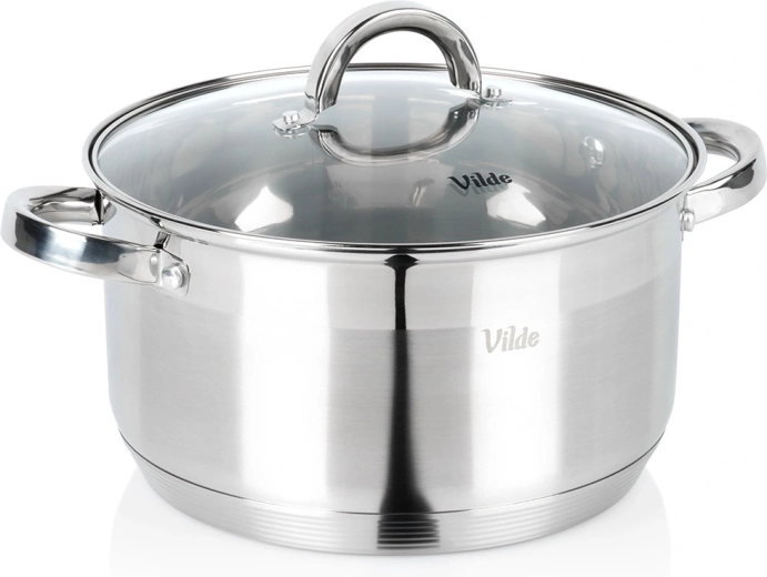 Garnek ze stali nierdzewnej ze szklaną pokrywką Inoxcellent 24 cm, 5,8 l