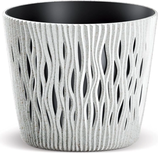 Doniczka Sandy Round Eco Wood 12,8 cm biała