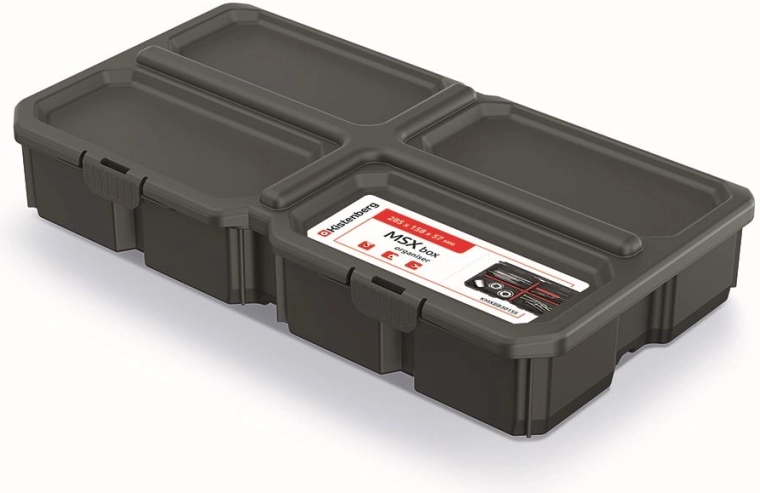 Organizer na narzędzia MSX Box, czarny, 28,5 × 15,8 × 5,7 cm