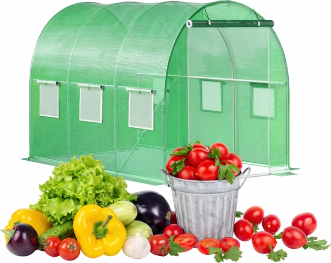 Tunelowy foliak ogrodowy 3×2×2 m, 6 m², ocynkowana metalowa konstrukcja i plandeka odporna na UV