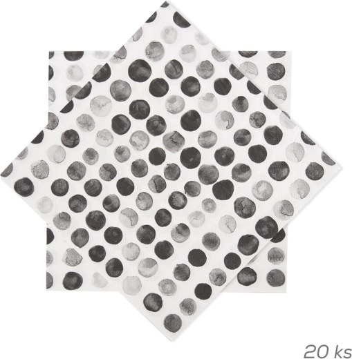 Papierowe serwetki w kropki 33 × 33 cm, 20 szt.