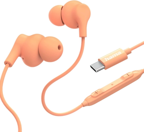 Słuchawki douszne Curly USB‑C pomarańczowe