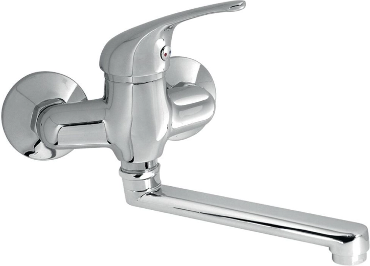 Ścienna bateria zlewozmywakowa TITANIA IRIS 100 mm z obrotowym wylewem 200 mm