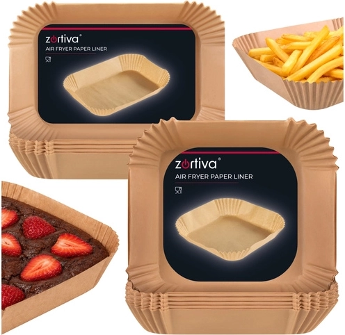 Zortiva papierowe wkładki do frytkownicy beztłuszczowej Air Fryer Dual (2 rozmiary)