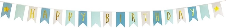 Jabadabado baner Happy Birthday niebieski