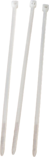 Opaski zaciskowe nylonowe 500 × 4,8 mm, białe (50 szt.)