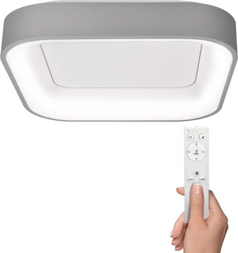 Solight LED plafon Treviso kwadratowy 48 W szary z pilotem