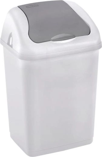 Plastowy kosz na śmieci z uchylną pokrywą HEIDRUN 9 l