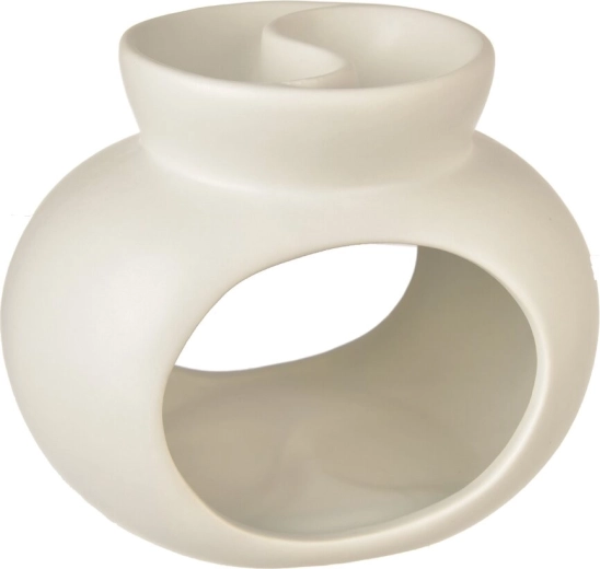 Biała ceramiczna aromalampa z dzieloną miseczką