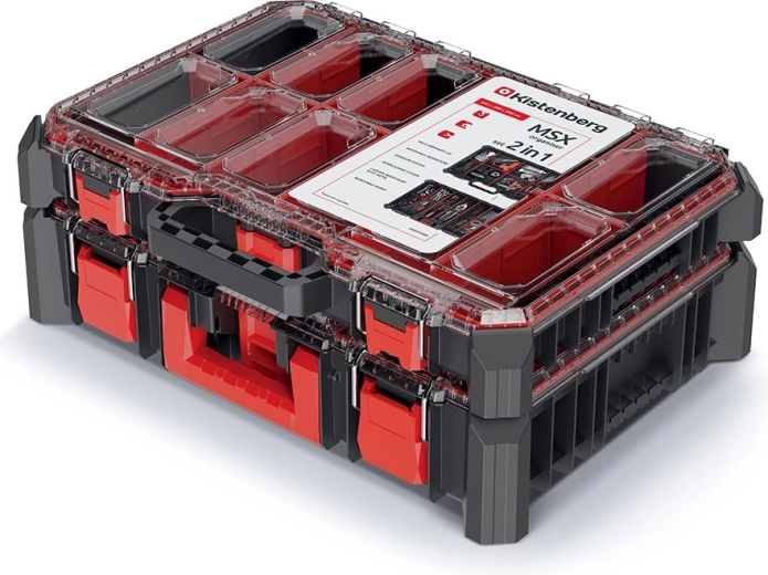 Zestaw plastikowych organizerów 54,3 × 39 × 20 cm – czarny