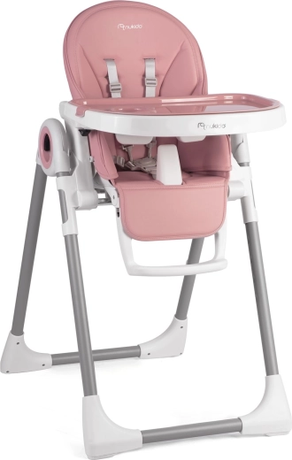 Różowe krzesełko do karmienia NUKIDO Belo 3w1 z regulacją i tacką