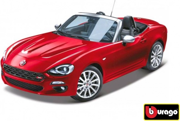 Bburago Fiat 124 Spider czerwony 1:24 model