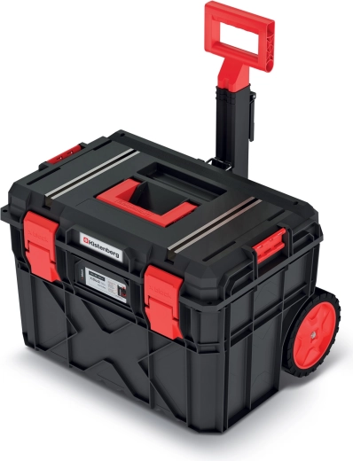 Skrzynia na narzędzia z kółkami transportowymi X‑BLOCK TECH 546 × 380 × 400 mm – czarna