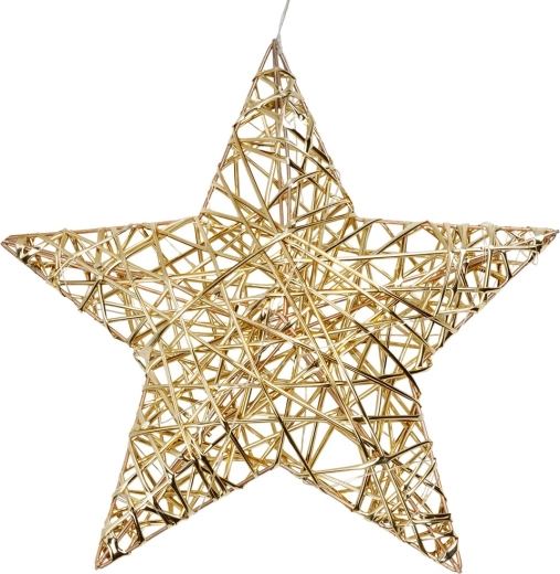 Świecąca złota gwiazda 30 cm, 20 LED z timerem