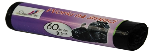 Ekstra mocne worki na śmieci 60 l, 10 szt., czarne