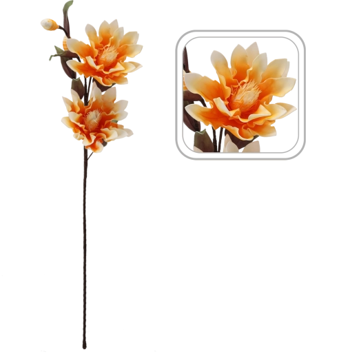 Dekoracyjny sztuczny kwiat 111 cm pomarańczowy