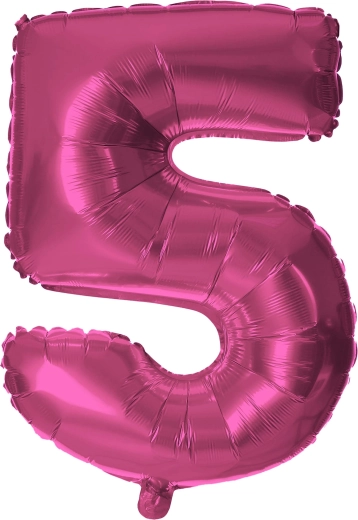 Balon foliowy TORO cyfra 5 30 cm – Różowy