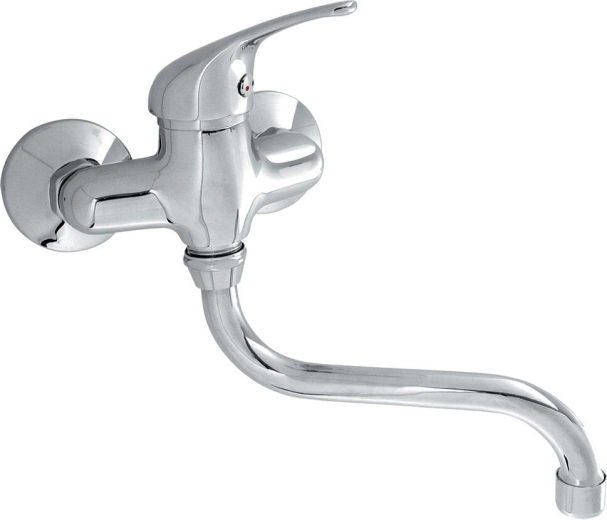 Ścienna bateria zlewozmywakowa TITANIA IRIS, chrom, wylewka 220 mm