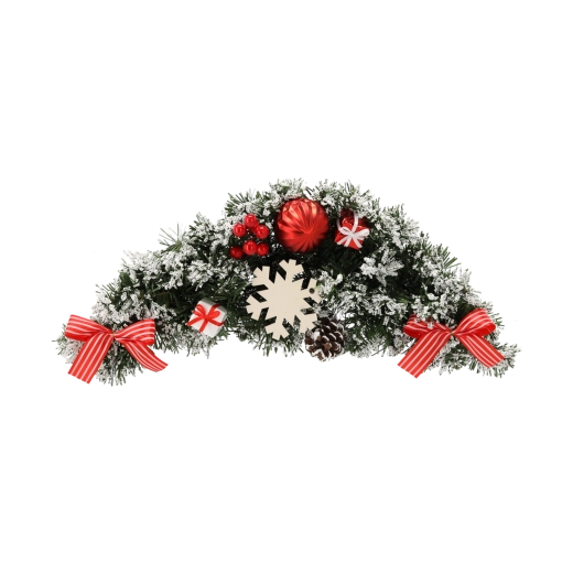 Wisząca świąteczna aranżacja 46 cm w biało‑czerwonym kolorze