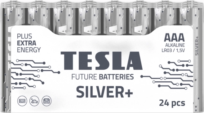 Baterie alkaliczne Tesla Silver+ LR03 AAA 1,5V – opakowanie 10 szt.