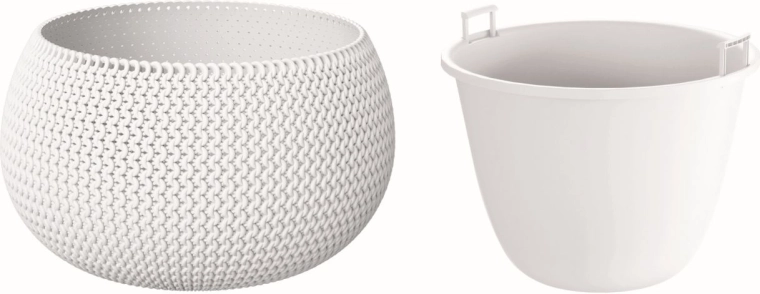 Donica Splofy Bowl z wkładem 29 cm biała