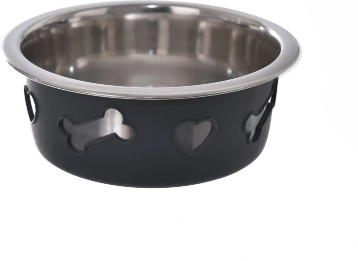 Metalowa miska dla psa z silikonem 13 × 13 × 6 cm