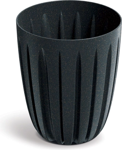 Doniczka Wario Eco Wood antracyt z dekorem drewna