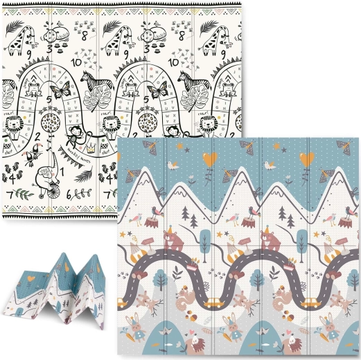 Składana piankowa edukacyjna mata 200 × 180 × 1 cm NUKIDO