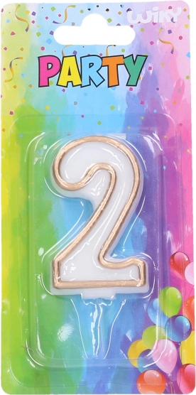 Świeczka urodzinowa Złota cyfra 2