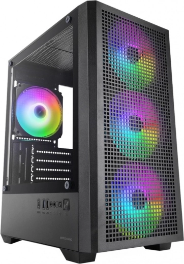 Mars gaming MC-Vector czarna obudowa mATX z 4× wentylatorami ARGB