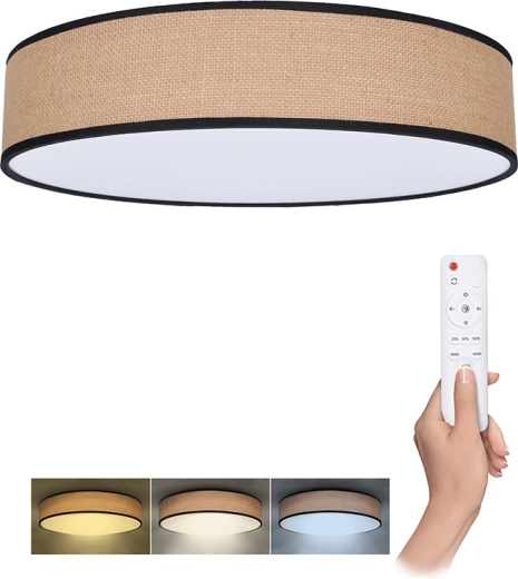 Solight LED lampa sufitowa i ścienna Brownie z pilotem, 60 W, 4200 lm, 50 cm, CCT, ściemnialna