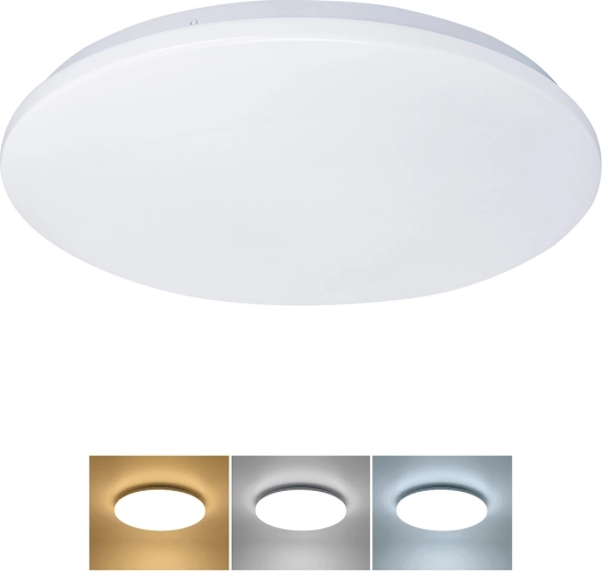 Solight LED plafon Plain 24 W 1920 lm 3CCT IP44, okrągły, 38 cm