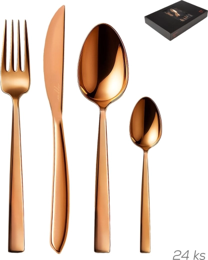 Zestaw sztućców Orion Copper dla 6 osób - 24 szt.