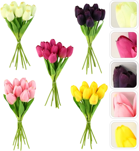 Sztuczny bukiet tulipanów 10 szt., 30 cm, mix kolorów